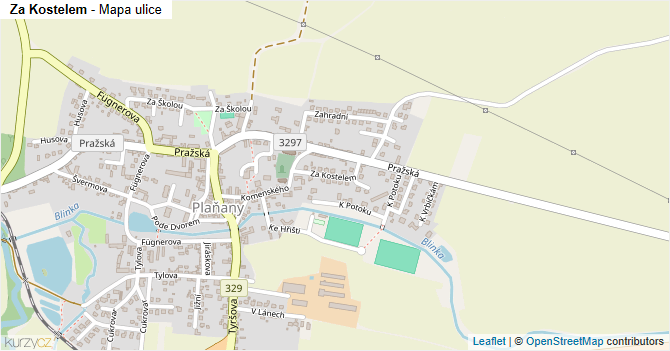 Za Kostelem - mapa ulice