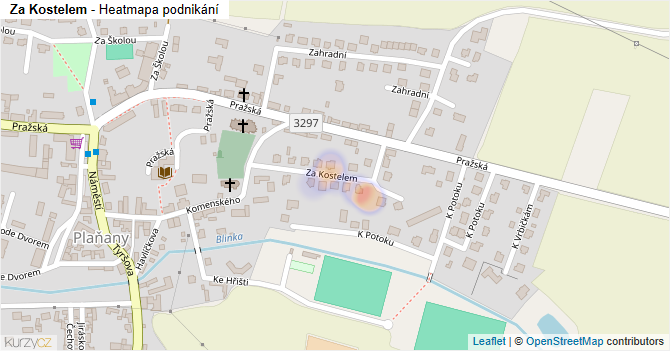Za Kostelem - mapa podnikání