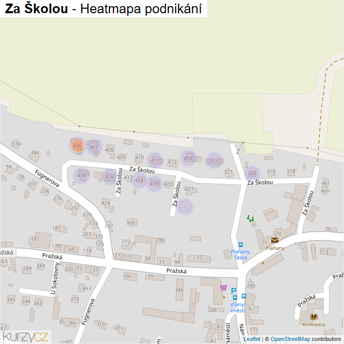 Mapa Za Školou - Firmy v ulici.