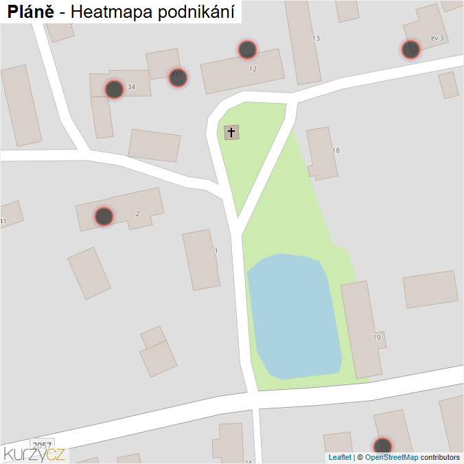 Mapa Pláně - Firmy v obci.