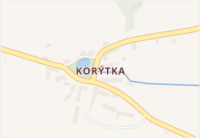Korýtka v obci Pláně - mapa části obce