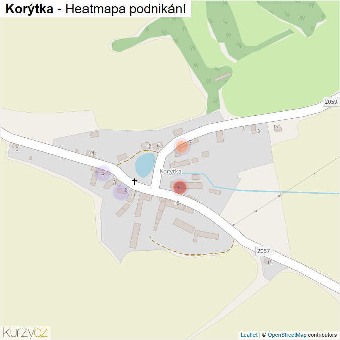 Mapa Korýtka - Firmy v části obce.