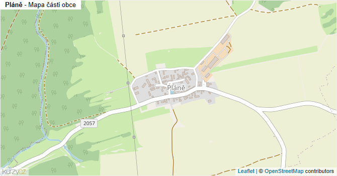 Pláně - mapa části obce
