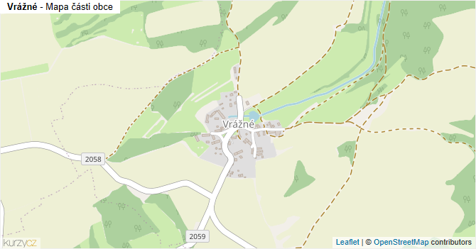 Vrážné - mapa části obce