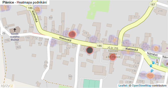 Plánice - mapa podnikání