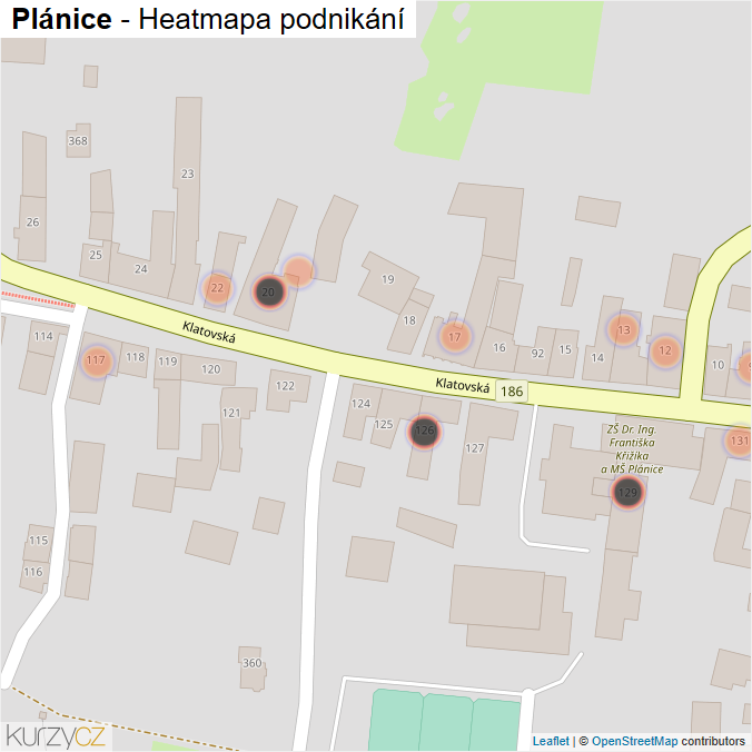 Mapa Plánice - Firmy v obci.