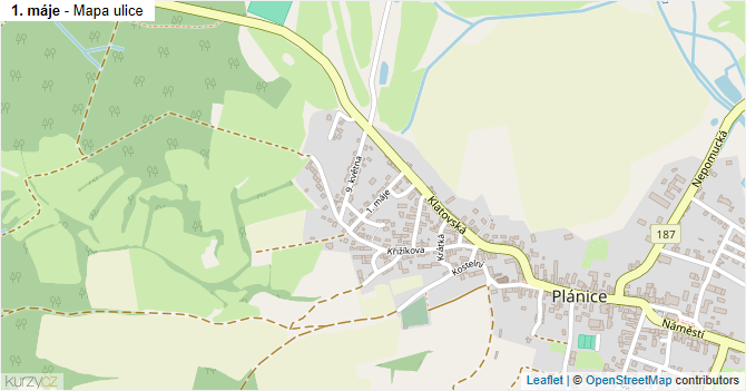 1. máje - mapa ulice
