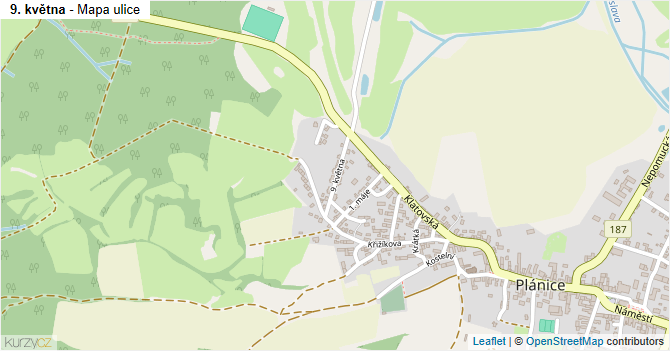 9. května - mapa ulice