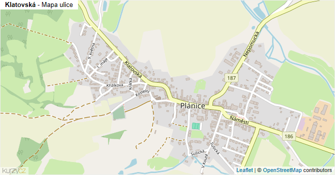 Klatovská - mapa ulice