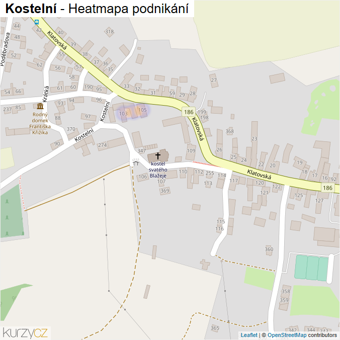 Mapa Kostelní - Firmy v ulici.