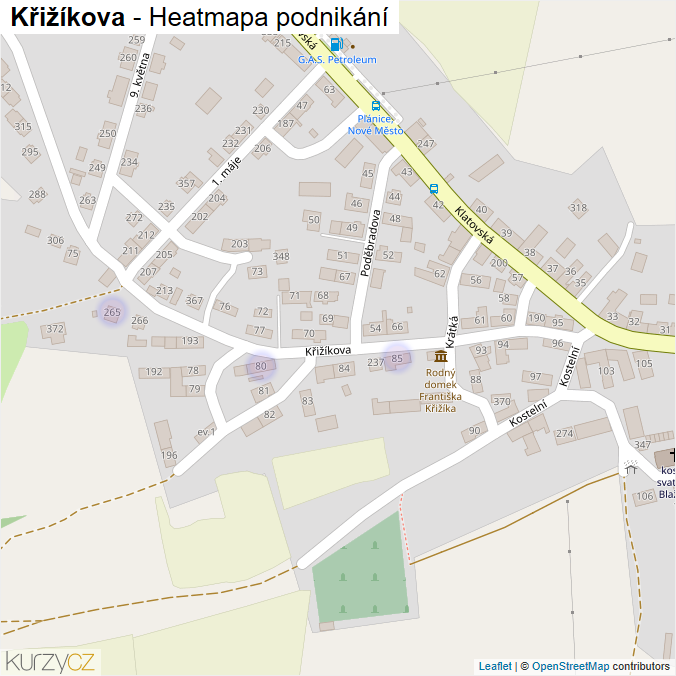 Mapa Křižíkova - Firmy v ulici.