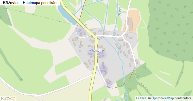 Křížovice - mapa podnikání