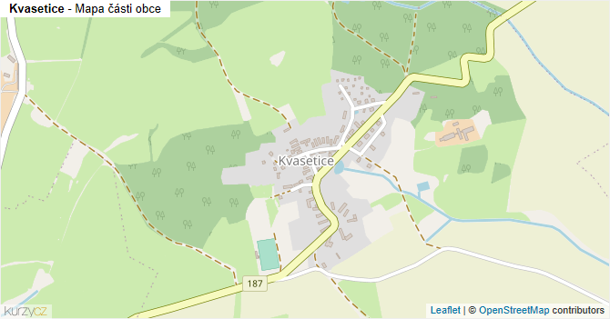 Kvasetice - mapa části obce