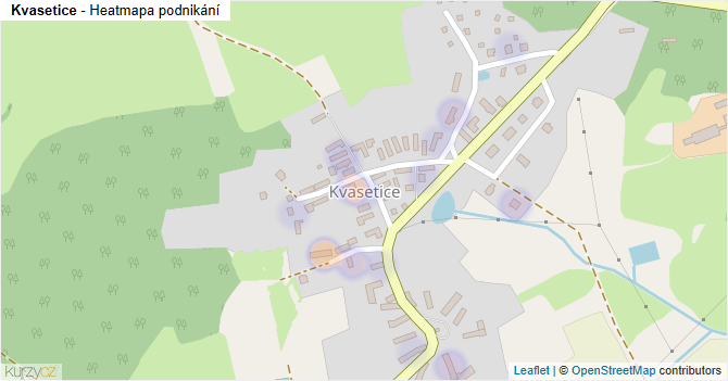 Kvasetice - mapa podnikání