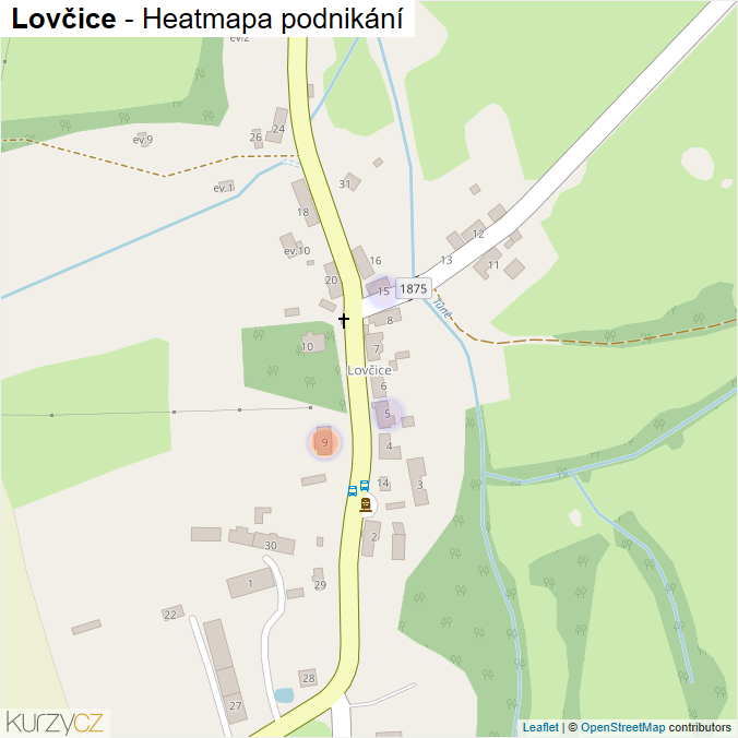 Mapa Lovčice - Firmy v části obce.