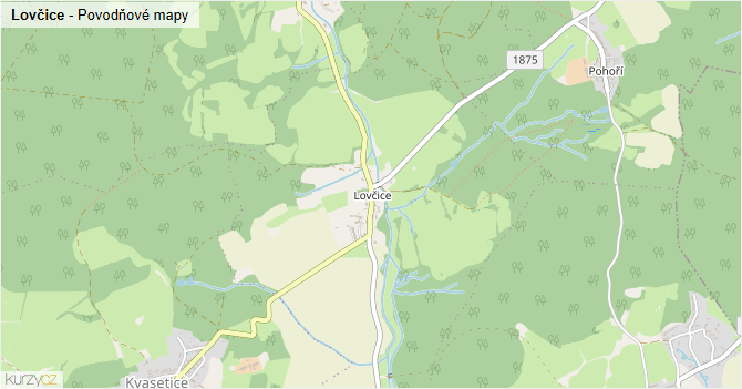 Lovčice - záplavové mapy stoleté vody