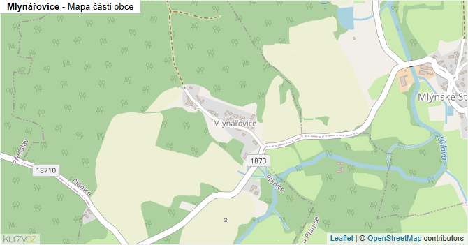 Mlynářovice - mapa části obce