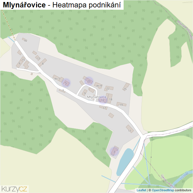 Mapa Mlynářovice - Firmy v části obce.