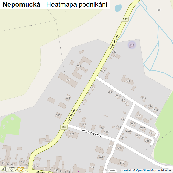 Mapa Nepomucká - Firmy v ulici.