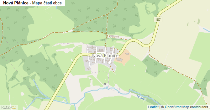 Nová Plánice - mapa části obce