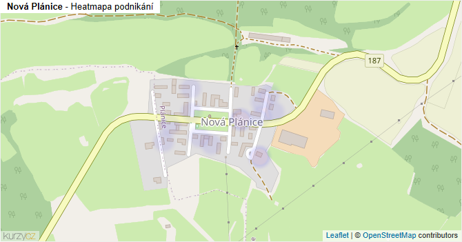 Nová Plánice - mapa podnikání