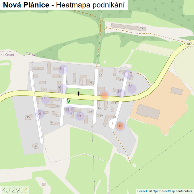 Mapa Nová Plánice - Firmy v části obce.