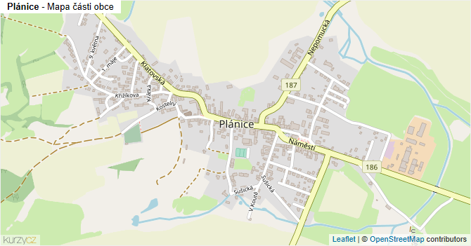 Plánice - mapa části obce