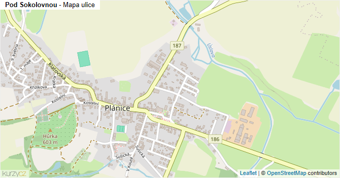 Pod Sokolovnou - mapa ulice