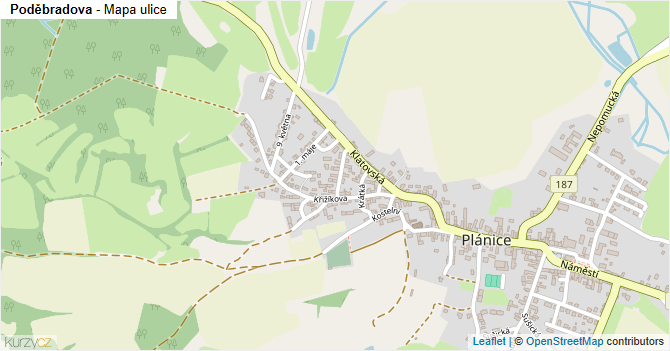 Poděbradova - mapa ulice