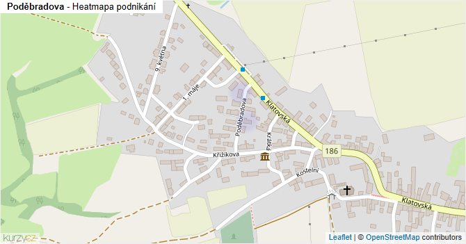 Poděbradova - mapa podnikání
