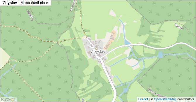 Zbyslav - mapa části obce