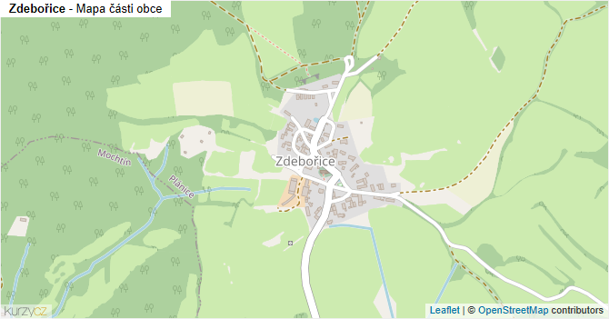 Zdebořice - mapa části obce