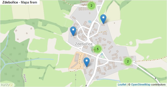 Zdebořice - mapa firem