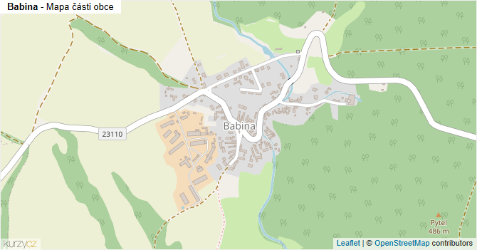 Babina - mapa části obce