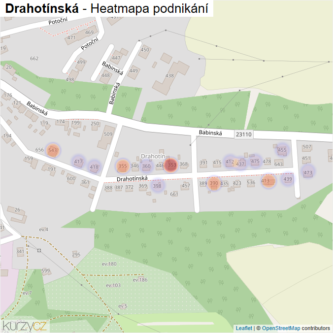 Mapa Drahotínská - Firmy v ulici.