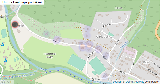 Hutní - mapa podnikání