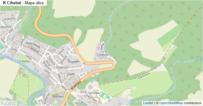 K Cihelně - mapa ulice