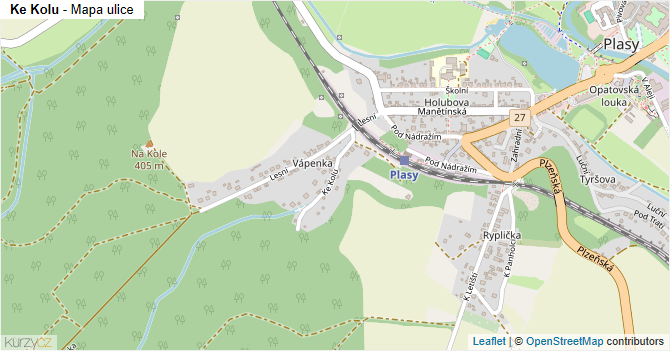 Ke Kolu - mapa ulice