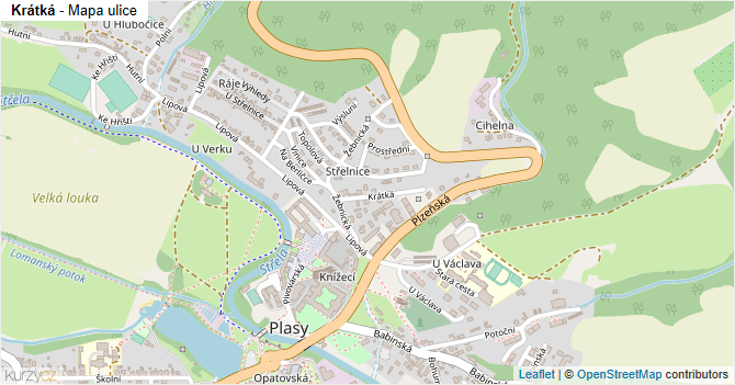 Krátká - mapa ulice