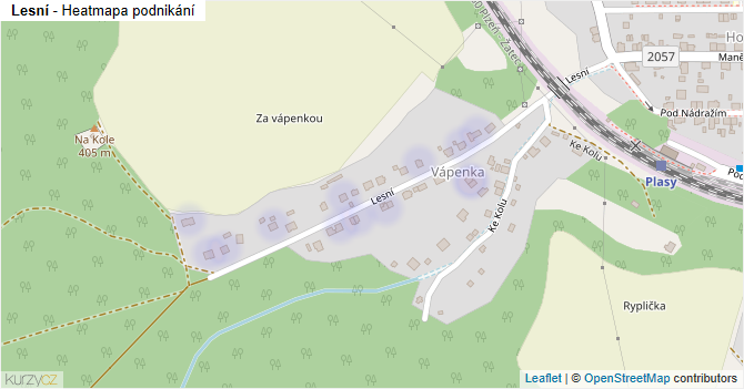Lesní - mapa podnikání