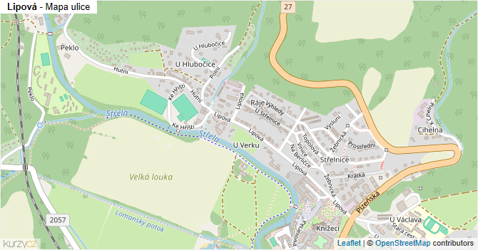 Lipová - mapa ulice
