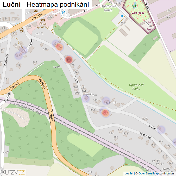 Mapa Luční - Firmy v ulici.