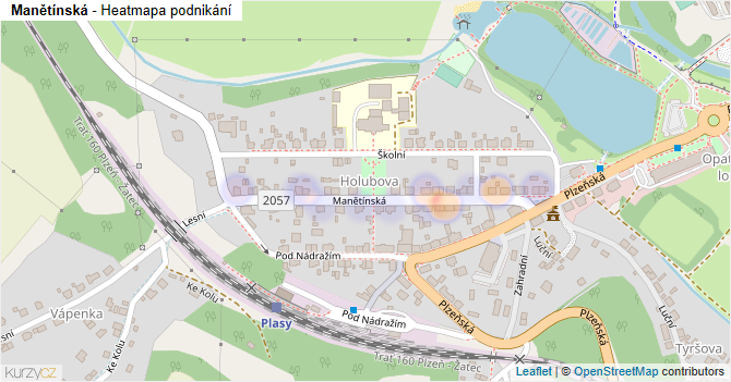 Manětínská - mapa podnikání