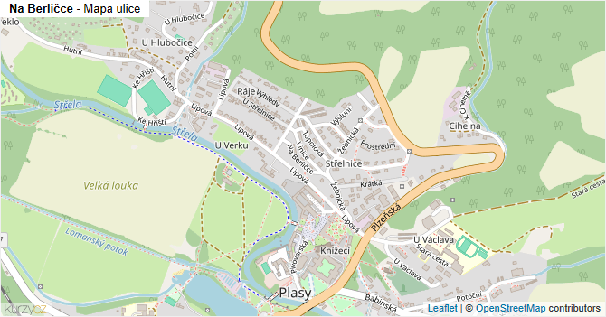 Na Berličce - mapa ulice