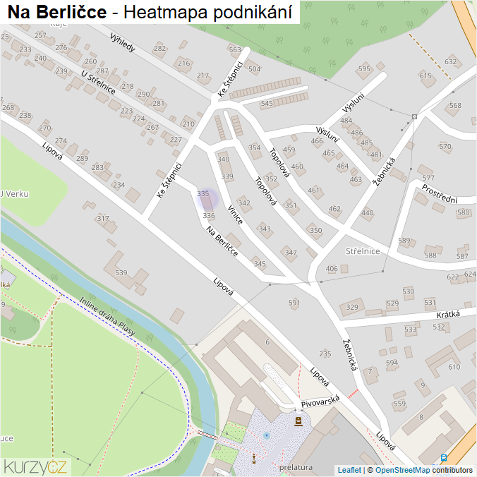 Mapa Na Berličce - Firmy v ulici.