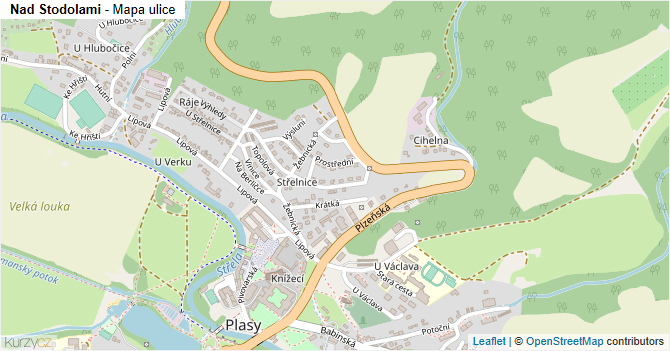 Nad Stodolami - mapa ulice
