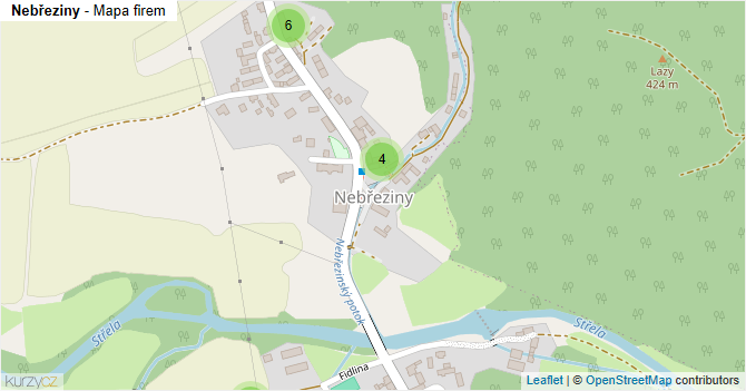 Nebřeziny - mapa firem