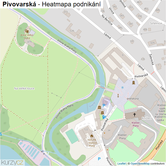 Mapa Pivovarská - Firmy v ulici.