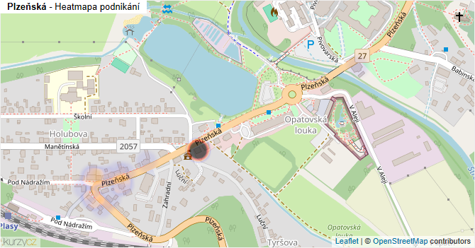 Plzeňská - mapa podnikání