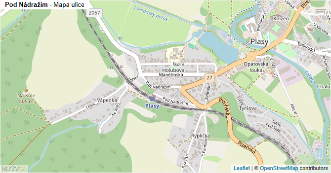 Pod Nádražím - mapa ulice